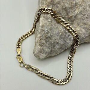 Men’s Miami Cuban Link Bracelet Sterling Silver Gold-plated 9 inches